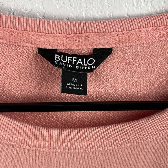 Buffalo David Bitton Womens Long Sleeve Pullover Pink Knit Sweatshirt Sz M Cozy - Picture 3 of 9